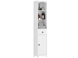 Mueble Baño 3 Estantes 1 Cajón Mdf Blanco