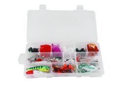 Kit De Señuelos De Pesca Con 100 Piezas, Señuelos Duros Y Blandos, Caja De Accesorios De Pesca