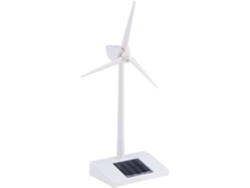 Maqueta de turbina eólica de mesa en plástico ABS blanco, alimentada por energía solar, educativa, sin pilas, decorativa. CHABERLU