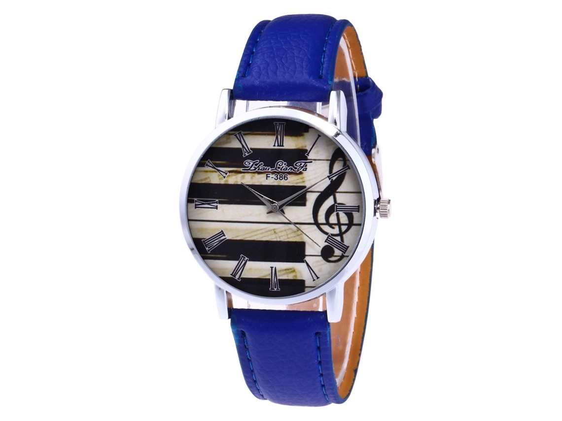 Reloj De Pulsera De Cuarzo Para Hombre/mujer Con Correa De Piel Sintética, Estilo Sencillo, Azul Marino.
