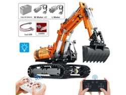 Excavadora eléctrica con control remoto, juguete de construcción con bloques, regalo para niños Mdug