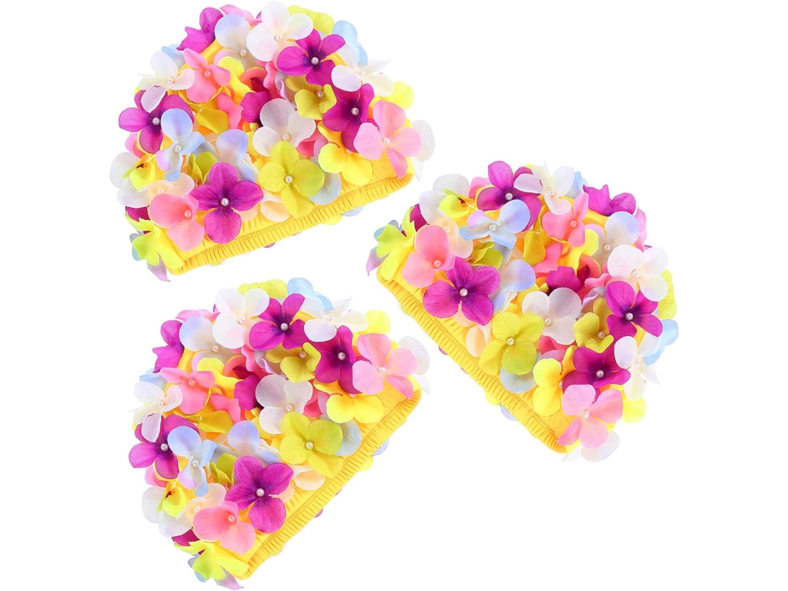 Conjunto De Gorro De Natación Floral De 3 Piezas Para Mujer