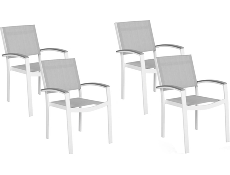 Conjunto de 4 sillas de jardín gris BELIANI Pereta