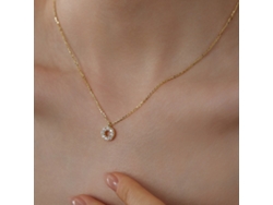 (oro) Plata De Ley 925, Collar De Círculo Pequeño De Lujo Discreto, Elegante Y Sencillo Para El Día A Día.