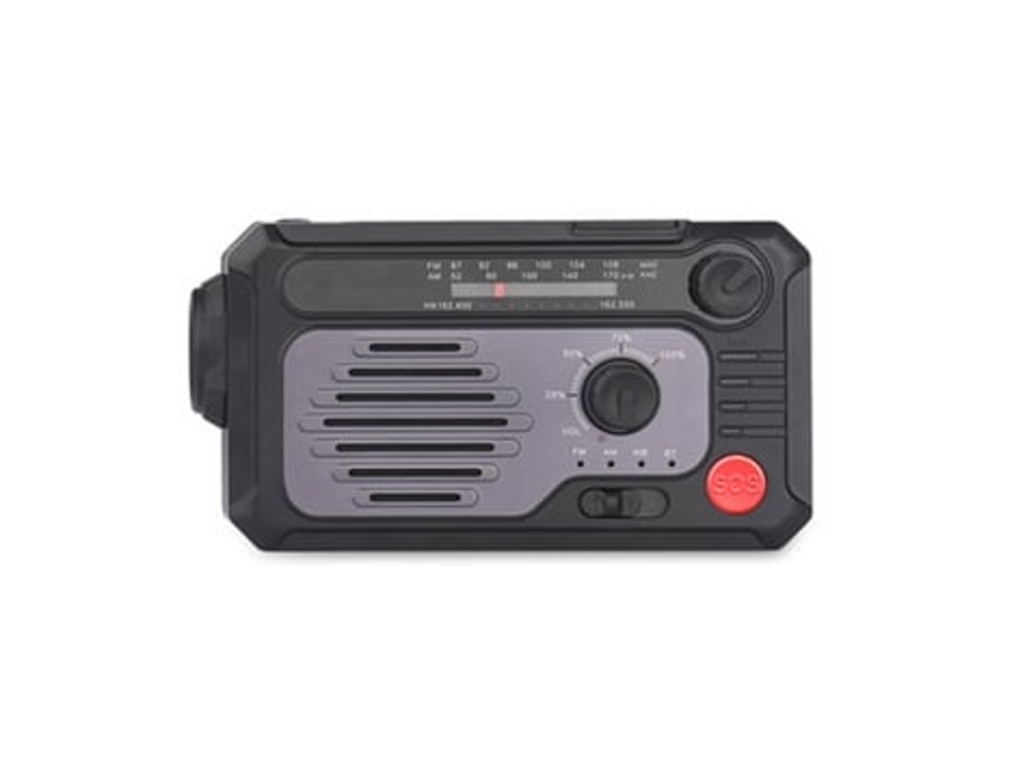 Radio de emergencia con energía solar, banda WB NOAA y Bluetooth Panoona