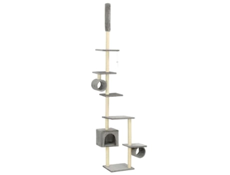 vidaXL Rascador para gatos con poste rascador de sisal 260 cm gris