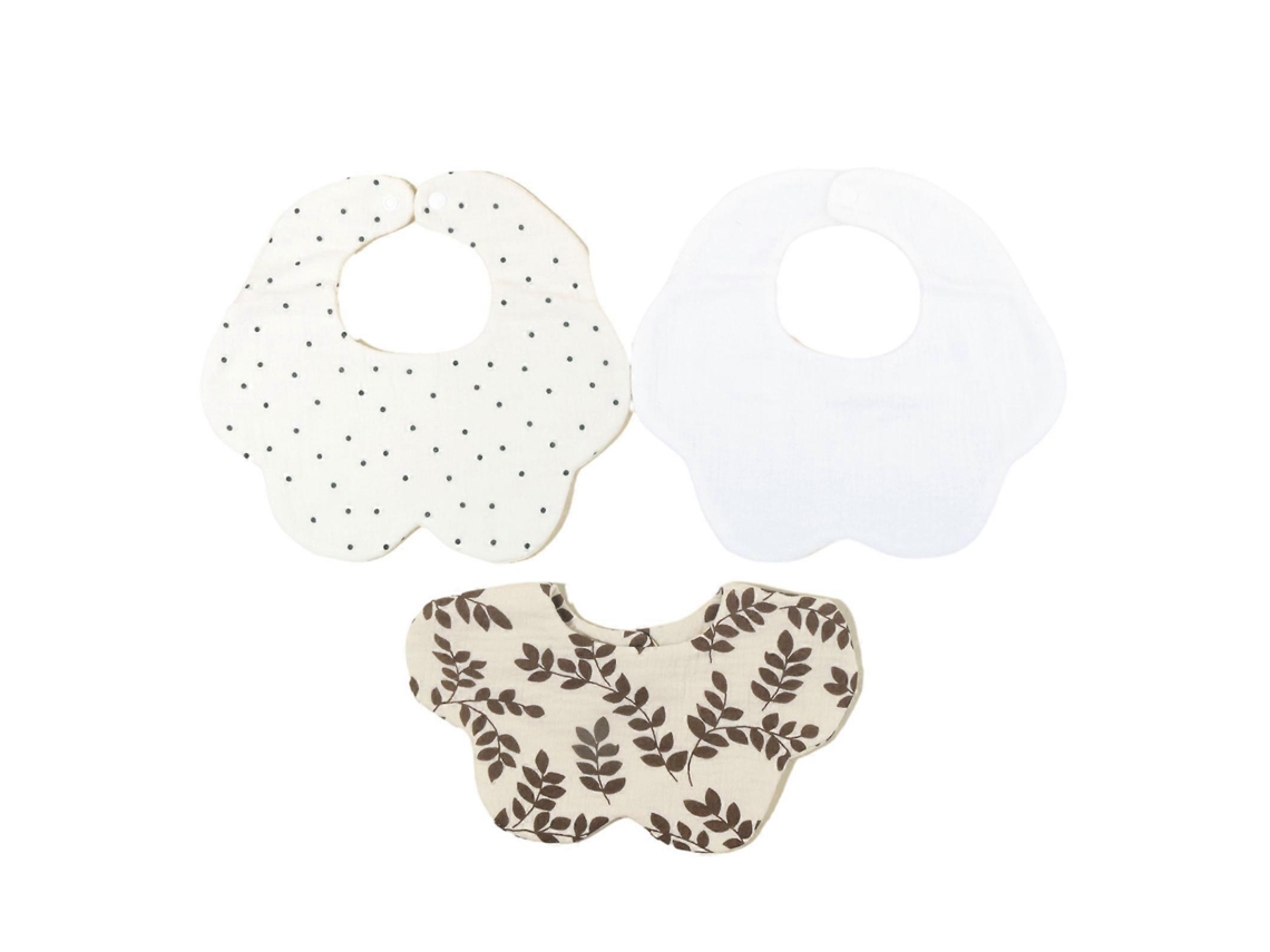 Juego de 3 baberos de algodón para bebé, estampados, bandana, bufanda, babero de dentición transpirable y toalla de saliva para alimentación y protección.