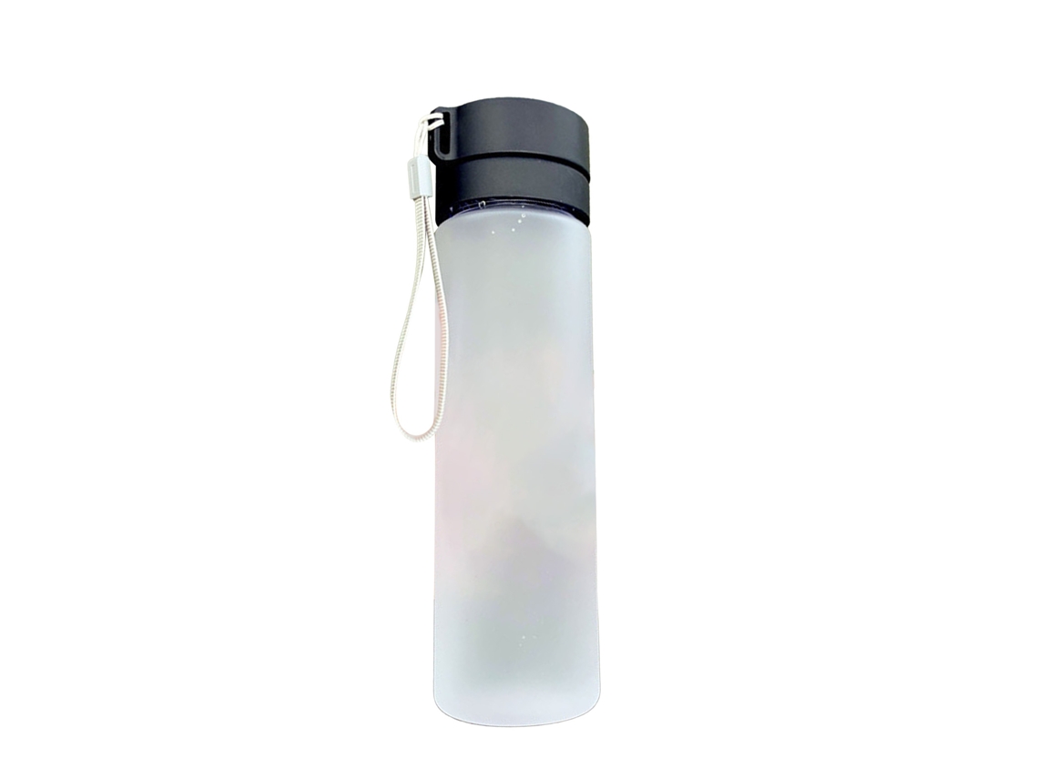 Botella De Agua Deportiva Ligera, Portátil E Irrompible Con Tapa Negra Mate Para Gimnasio Y Estudiantes, 800 Ml.