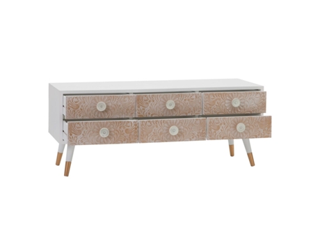 Mueble de TV BIGBUY HOME (Blanco - Madera - 120 x 40 x 50 cm)