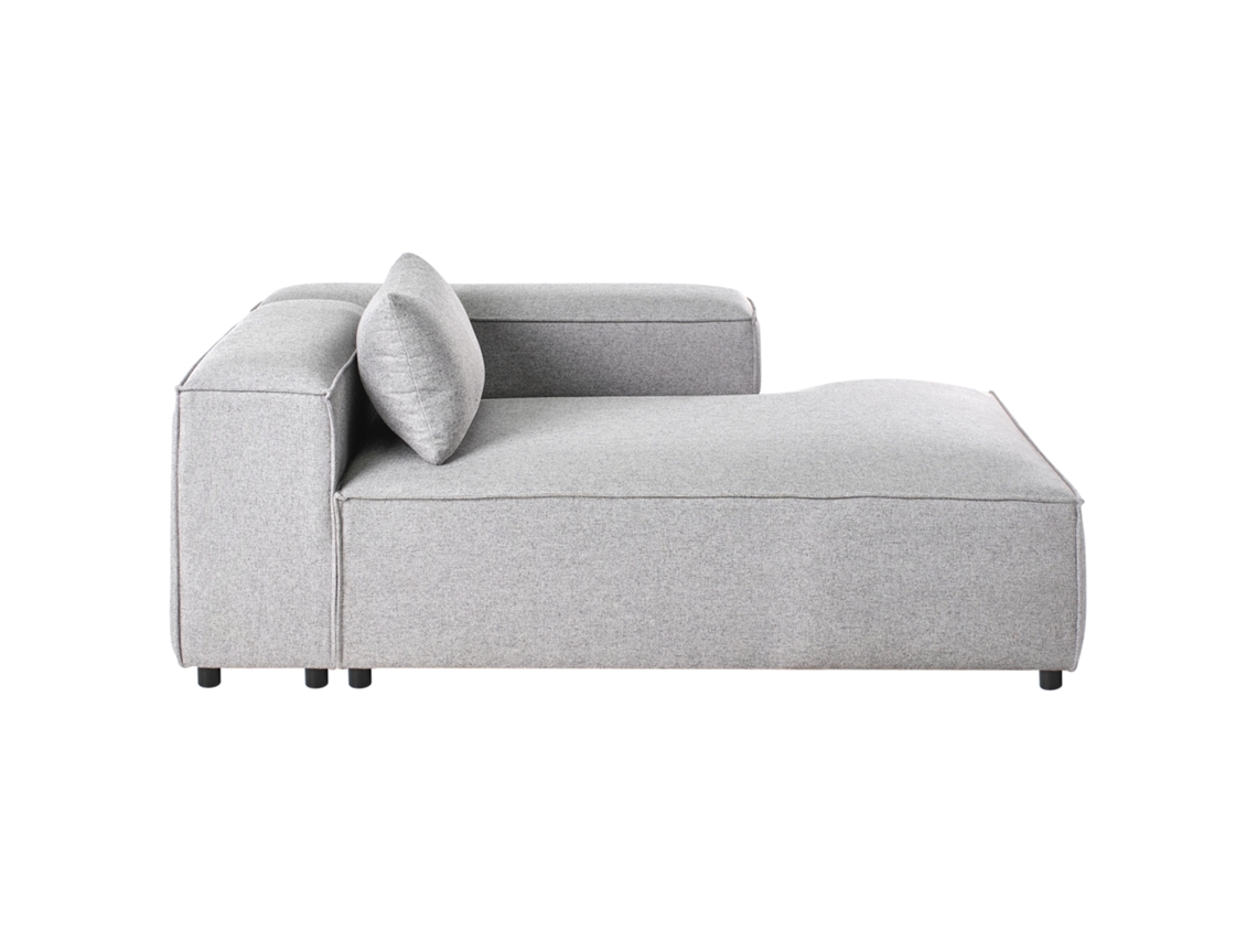 Chaise longue izquierda Beliani Brande en tela gris 122x184x70