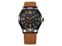 Reloj De Pulsera Ochstin Para Hombre, De Piel Auténtica, Con Movimiento Mecánico Automático Y Calendario.