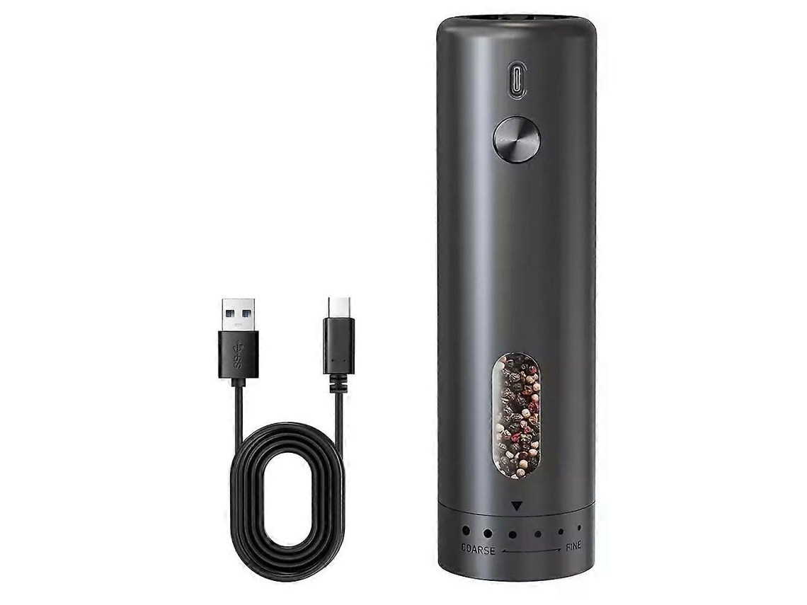 Molinillo de pimienta eléctrico para sal y pimienta, con ajuste de molienda, luz LED y mango. Rosewell