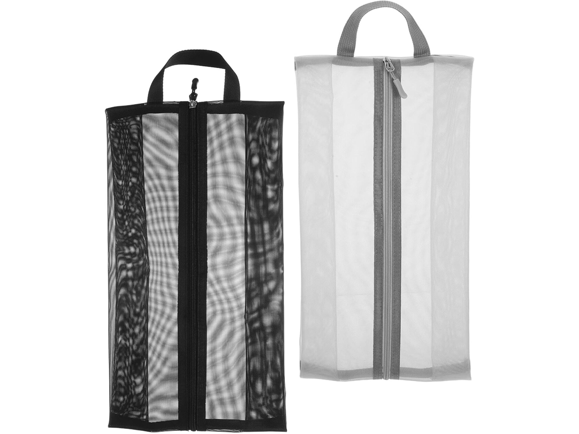 Bolsa De Viaje De Malla De 2 Piezas Para Zapatos Con Cremallera, Bolsas De Almacenamiento Para Zapatillas Y