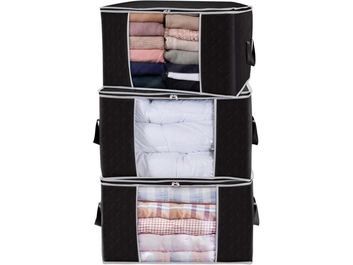 Bolsa De Almacenamiento De Ropa De Gran Capacidad Con Asa Reforzada, Ventana Transparente Y Cremallera Resistente.