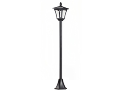 Farol solar LED para jardín, 40 lúmenes, negro, 18x18x160cm, VELTRIX