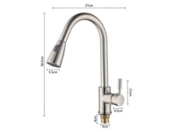 Grifo De Cocina Extensible Rotatorio 360° Con Ducha, Material Acero Inoxidable Sus304, Resistente A Manchas Y Óxido