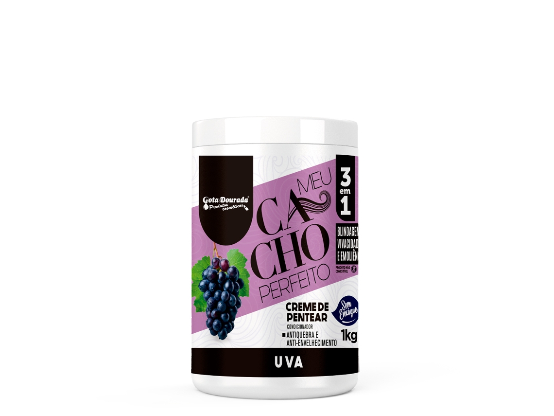 Meu Cacho Perfeito Creme Pentear Uva 1l GOTA DOURADA