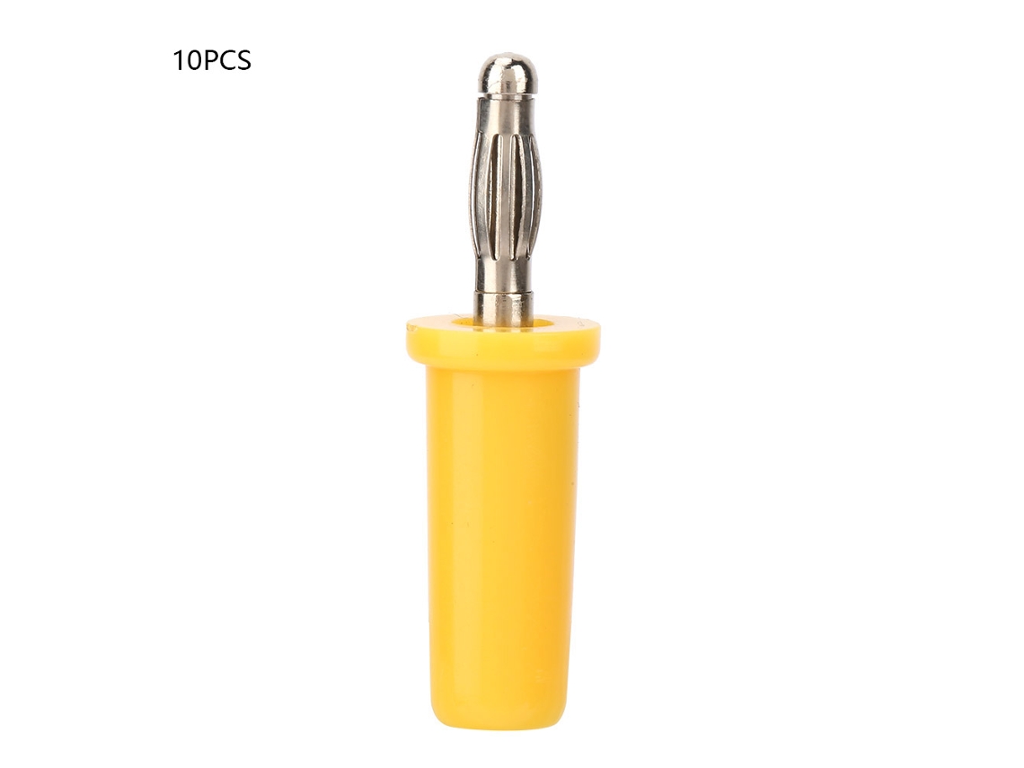 2026velora-10 Piezas Conector Terminal Banana Jack Cobre 4mm Enchufe de Panel Amarillo