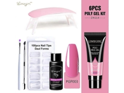Kit de uñas de gel de poliéster con lámpara UV de 6 W, herramientas de manicura rápida GOKOCO