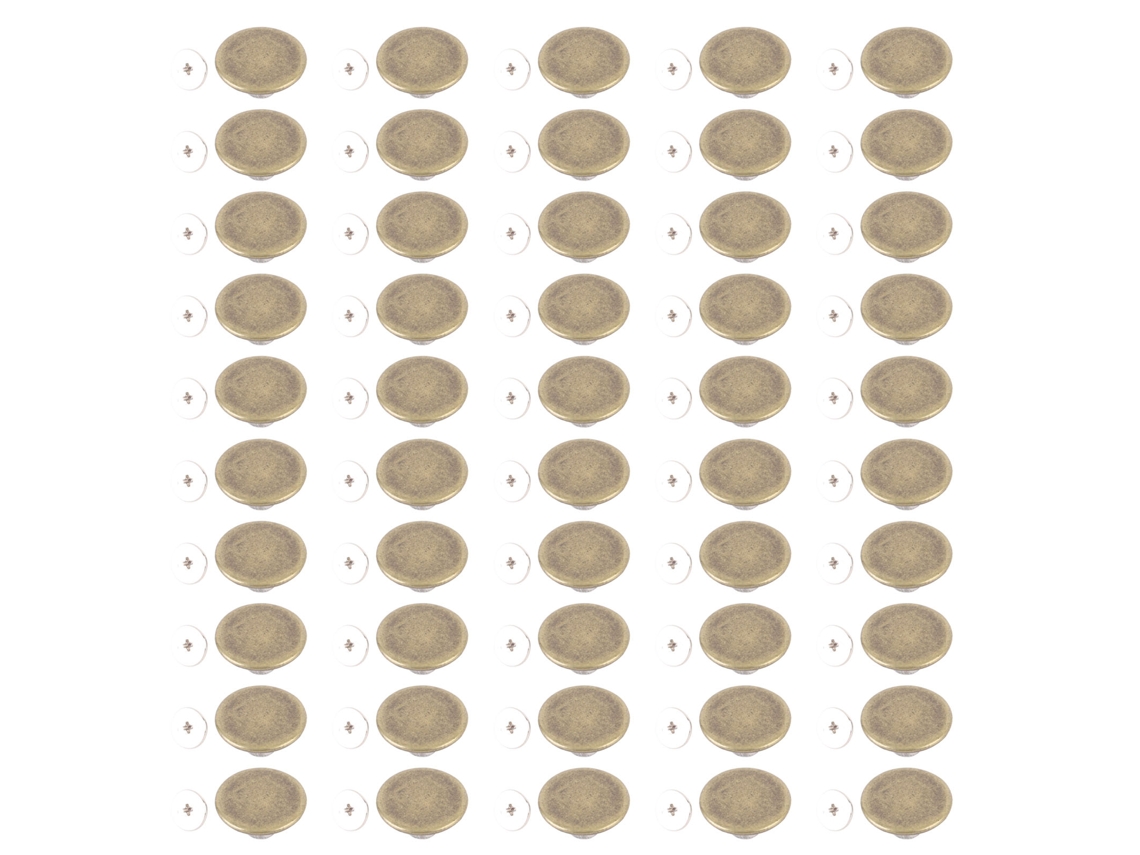 50 Juegos De Botones Ajustables De Bronce Para Pantalones De 17 Mm Con Tornillos De Hierro En Cruz De 2x6,5 Mm.