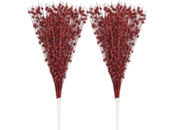 Omni-10 Ramas De Frutos Artificiales Con Purpurina Rojas 15.7 Pulgadas Para Decoración Navideña