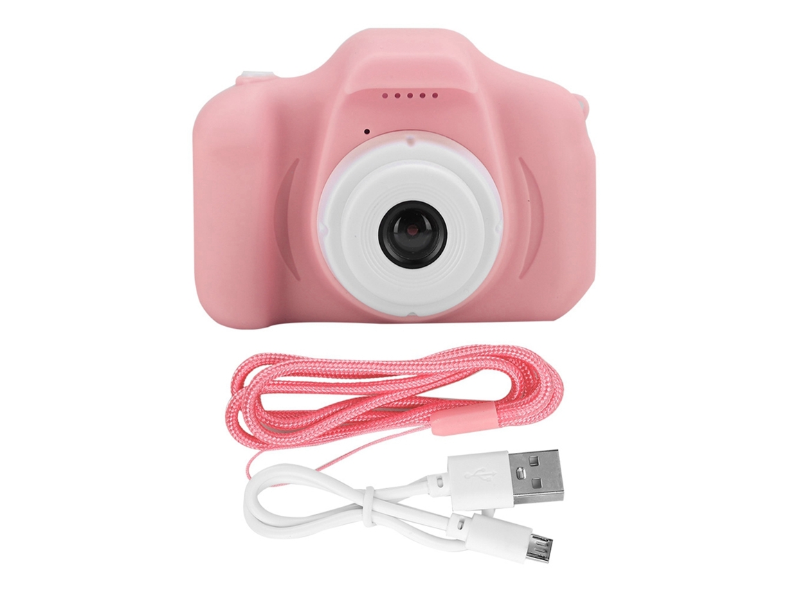 Videocámara Digital Hd Para Niños Con Marcos De Dibujos Animados Para Fotos Y Grabaciones Caseras - Rosa