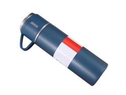 Juego De Botellas Térmicas De Acero Inoxidable De 500 Ml Con 3 Tapas Para Viajes Al Aire Libre - Azul