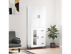 Aparador Alto Madera Contrachapada Blanco 69,5x34x180 Cm