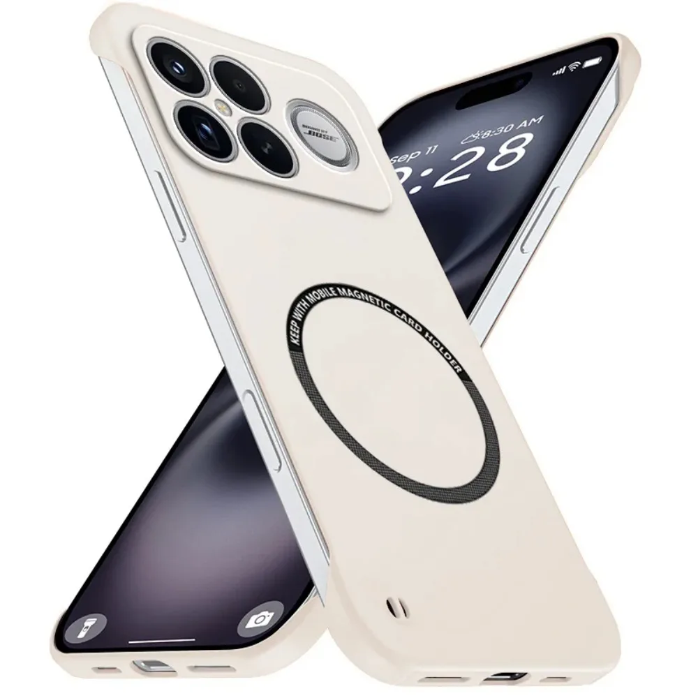 (blanco Marfil, Poco F7) Funda Magnética Ultrafina Sin Bordes Para Teléfonos Xiaomi, Resistente A Caídas, Con Carga Inalámbrica.
