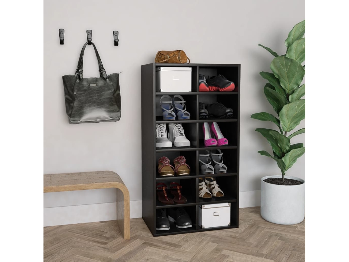 Zapatero Organizador 54X34X100,5 Cm Derivados de Madera Negro