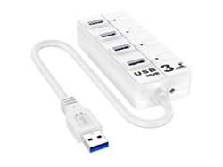 Estación de acoplamiento con 4 puertos USB 3.0 Hub Yizhood con luz indicadora para PC, color blanco