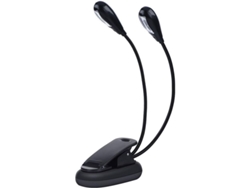 Lámpara Led Musical, Luz De Lectura Ajustable Con 2 Brazos, Clip Recargable Por Usb Para Música Y Lectura Nocturna.