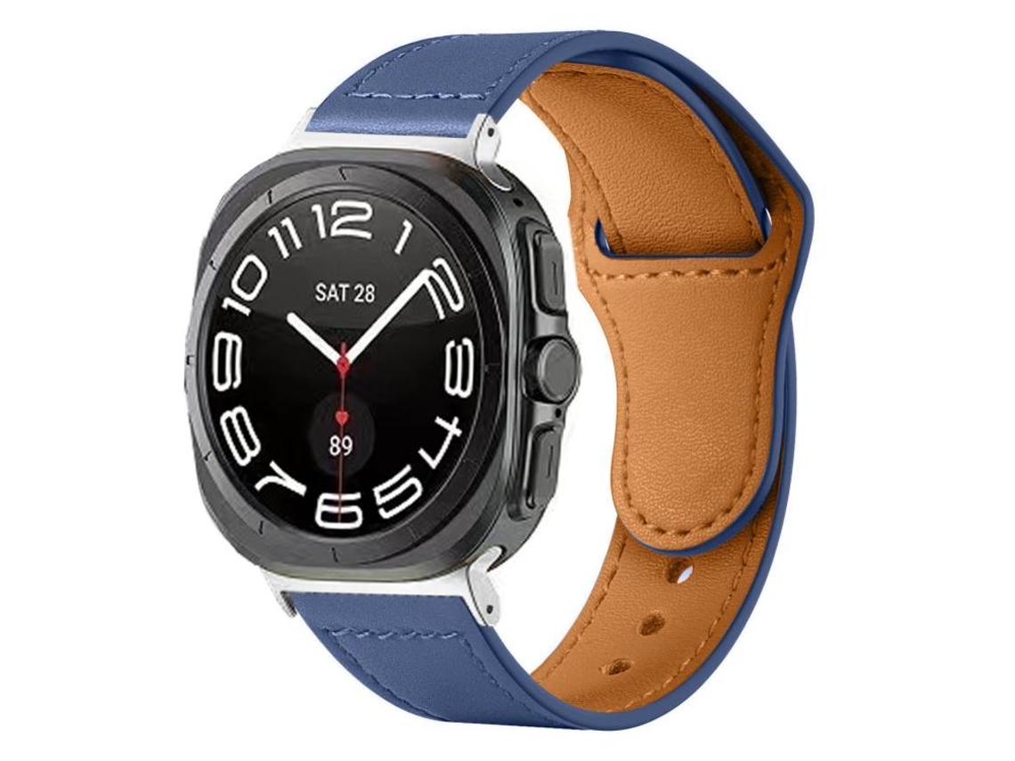 Correa de cuero para Samsung Galaxy Watch Ultra con hebilla invertida y remache FWINL (47 mm)