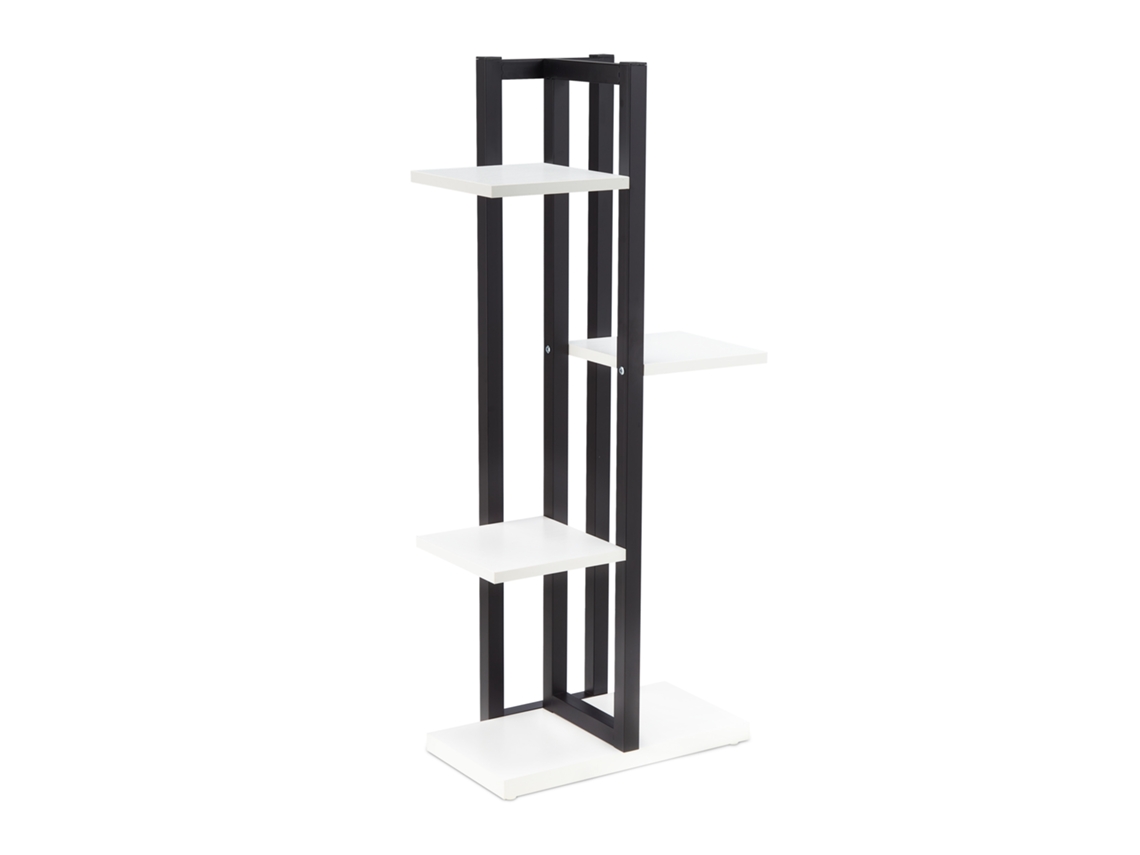 Prateleira Para Flores Relaxdays Em Metal, Escada Interior 4 Níveis, 93 X 42,5 X 22,5 Cm, Prateleira De Plantas, Branca