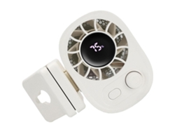 Ventilador de escritorio con clip resistente, recargable, pantalla LED, velocidad ajustable y funcionamiento silencioso. Mdug (blanco).