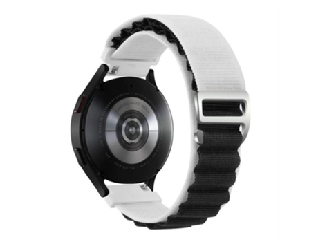 Correa de nailon 22mm ajustable para Realme Watch 3/Huami Amazfti GTR 4/GTR 4 Pro - blanco/negro