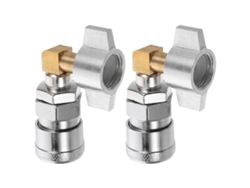 Conectores Rápidos De 2 Piezas Para Compresor De Aire, Con Tapón Acodado Integrado En Metal Plateado, Accesorios.