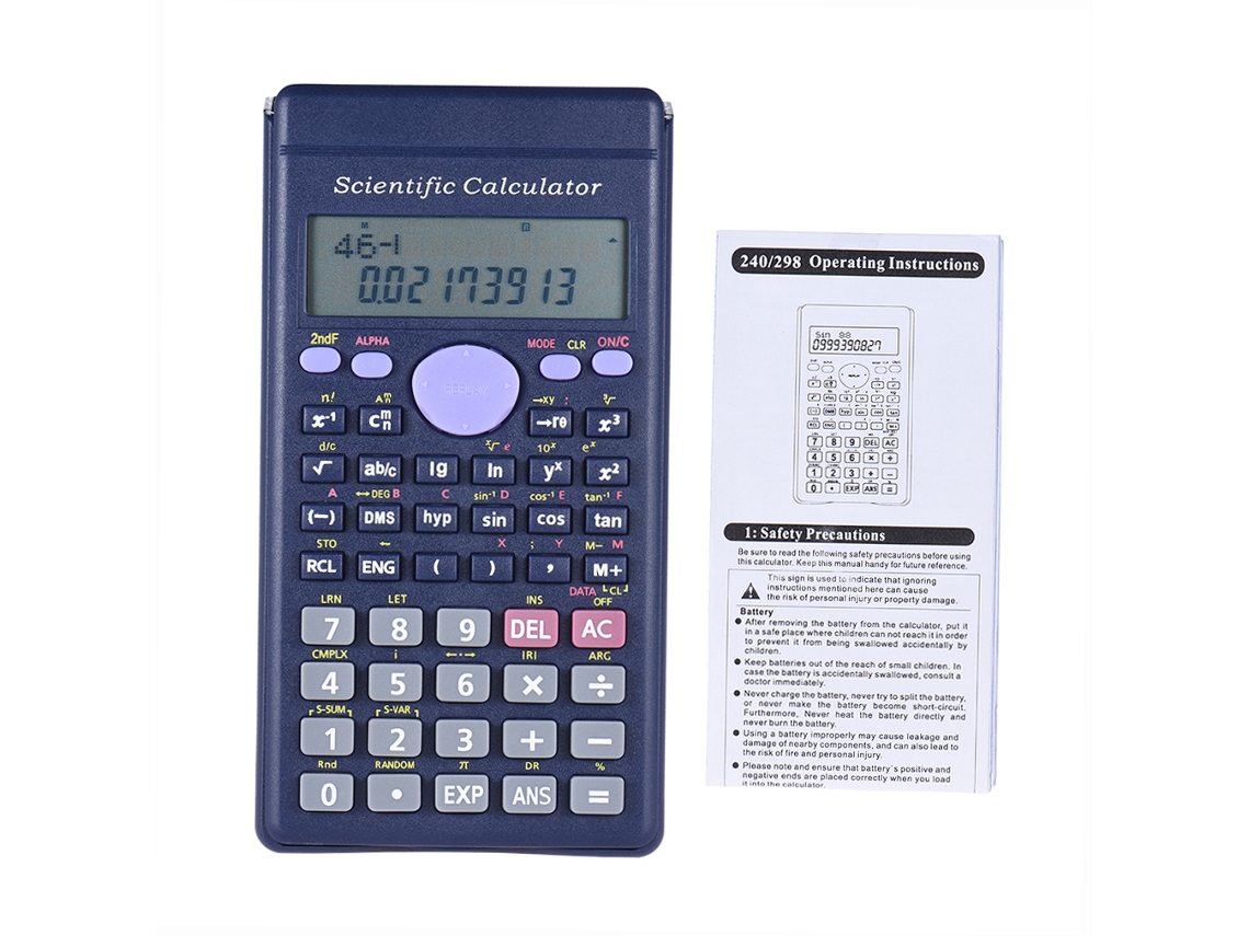Calculadora Científica Ty-82ms-3, 240 Funciones, 2 Líneas, Pantalla Lcd Para La Escuela Y La Oficina.
