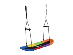 Columpio Nido Ovalado Relaxdays, Para Niños Y Adultos, 150 Kg, Con Asas, Bt: 123 X 45 Cm, Multicolor