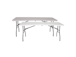 Pack de 2 Mesas Plegables Sólidas, Reguladas para Uso Público, 180 X 70 X 74 Cm. Portátil. Las semanas en casa