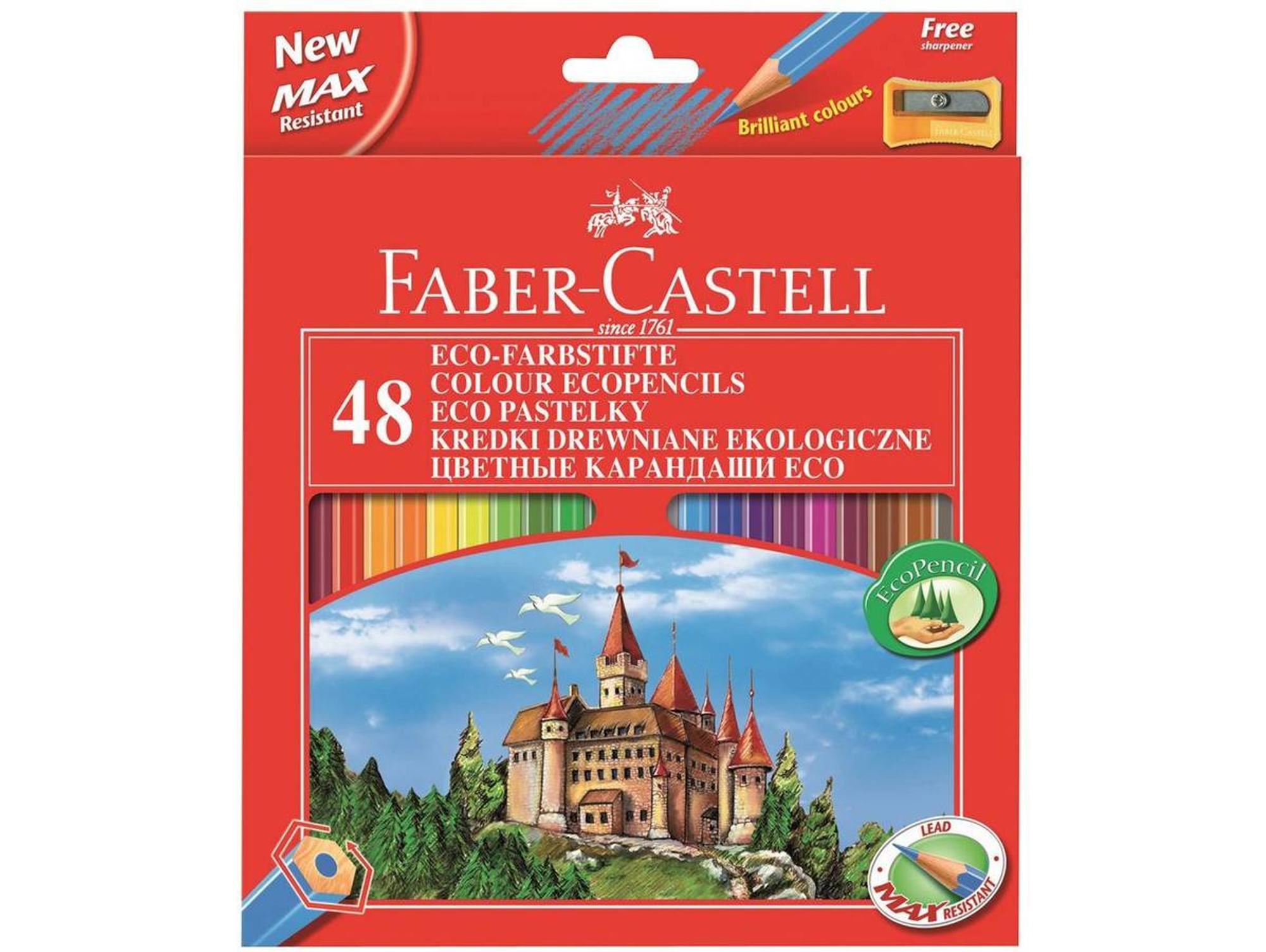 Lápiz de Color FABER-CASTELL Ecolápis (Conjunto 48 Unidades)