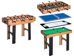 Mesa Multijuegos HOMCOM 4 en 1: Futbolín, Air Hockey, Ping-Pong y Billar - A70-019 (87 x 43 x 73 cm)