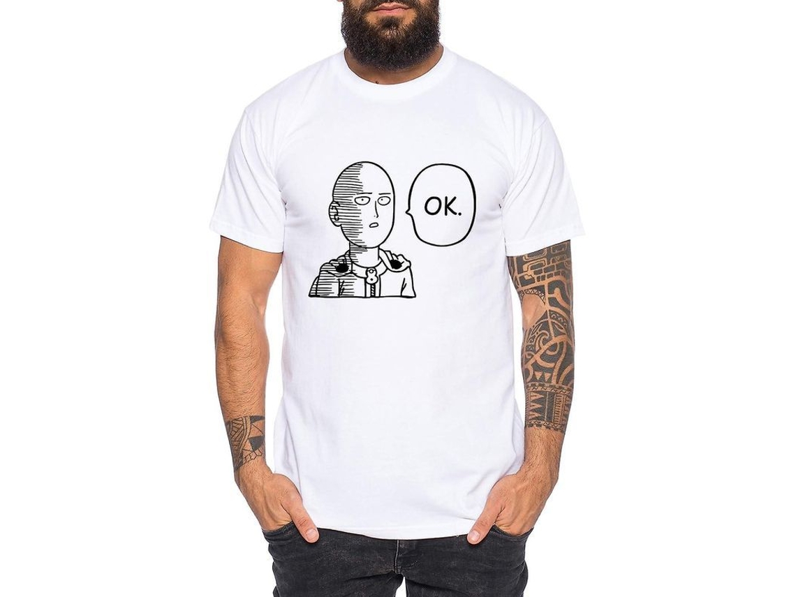 2026-camiseta Hombre Saitama Punch One Anime Manga De Algodón 100% Con Estampado De Alta Calidad
