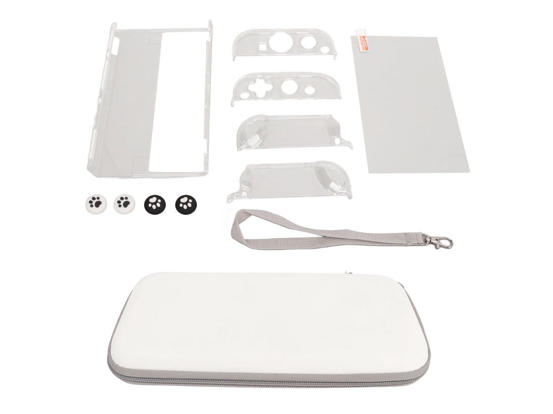 Set De Protección Para Consola De Juegos Para Switch Oled: Funda De Transporte, Funda Transparente, Película Templada, Protectores De Joystick