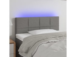 Cabecero Con Led De Tela Gris Oscuro 90x5x78/88 Cm