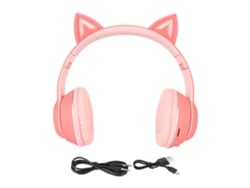 Auriculares Bluetooth Infantiles Con Orejas De Gato, Inalámbricos Y Cable, Plegables, Micrófono,