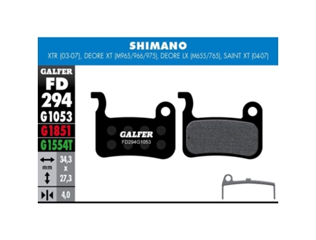 Pastilla de freno GALFER Shimano Xt, Lx, Saint, Xtr, Giant