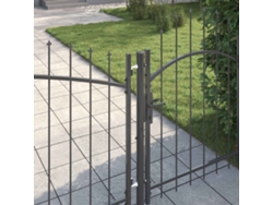 Maison Exclusive - Puerta De Jardín Con Cerradura Woerden Gris 150 X 400 Cm Acero
