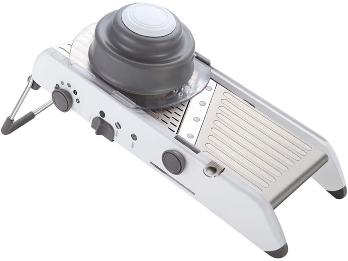 Picadora de alimentos de acero inoxidable, ultraajustable, hoja ultragruesa para un grosor ajustable de 1,0 mm a 7,5 mm, calidad profesional, Br
