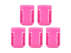 D2026n 5 soportes de batería ABS de 14 V y 60 V, colgador de estante, hebilla rosa para herramientas
